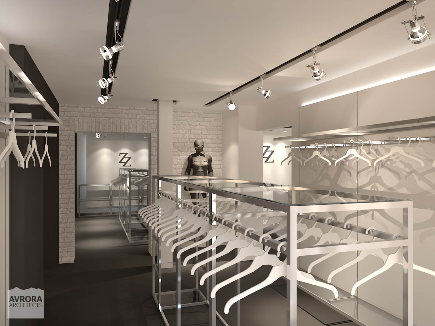 Дизайн интерьера магазина одежды